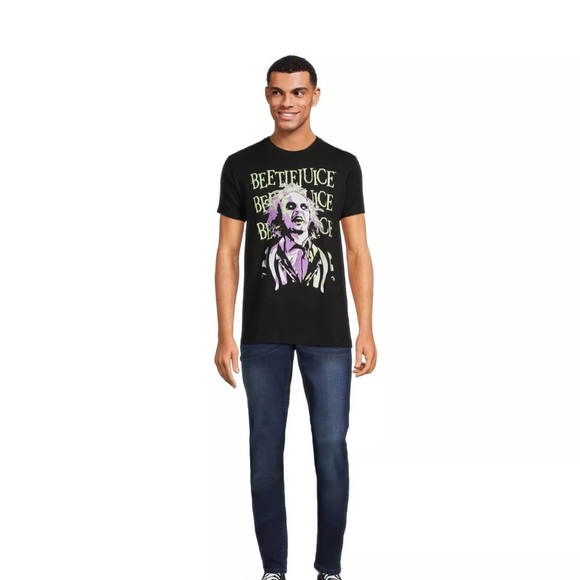 Beetlejuice Men's Graphic Tee with Short Sleeves, Size Large (42-44), Black - Picture 2 of 5